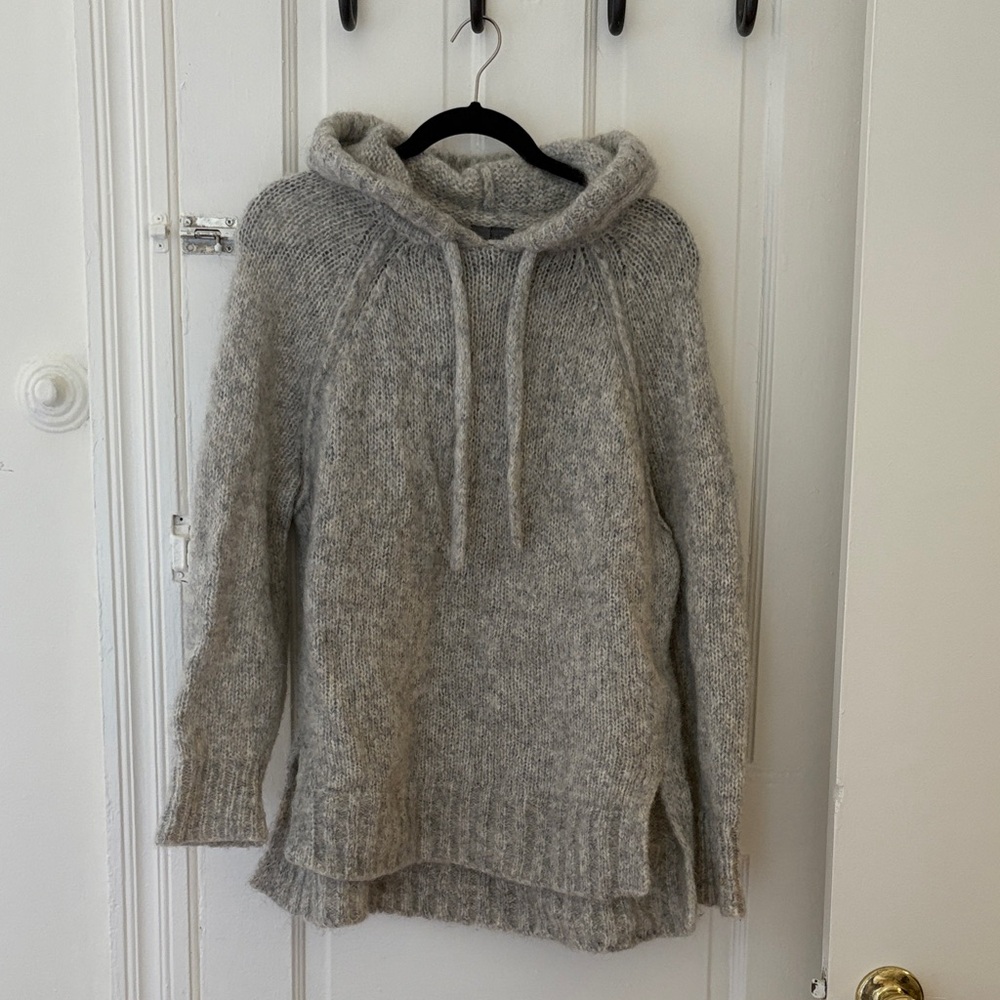 Alpaca/mohair blend fuzzy hoodie